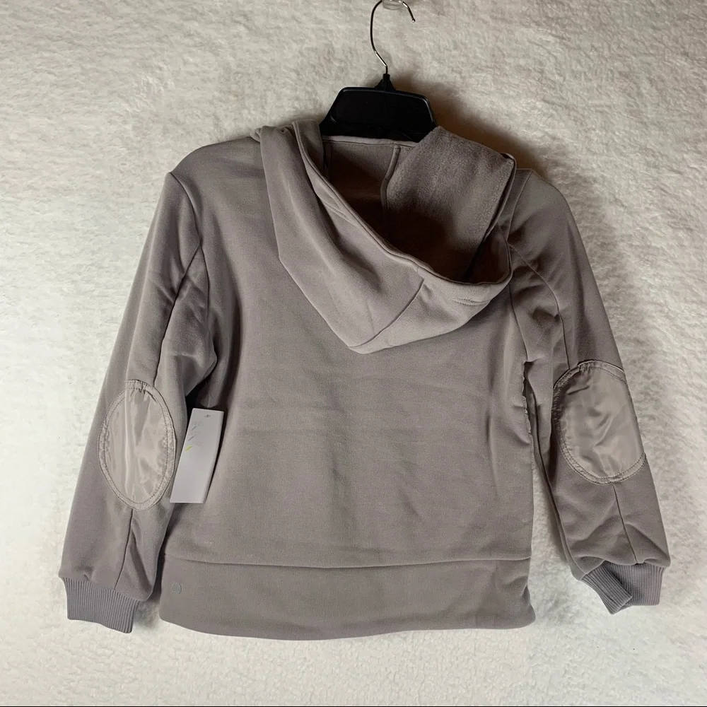Girls Zella‎ Mixed Media Hooded Jacket - Grey Bird - Size Medium 8-10 NWT 4632